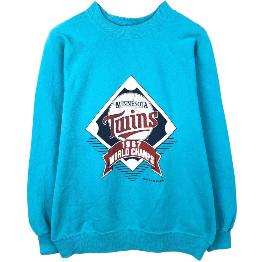 古着 80年代 BASSETT-WALKER MLB ミネソタツインズ プリントスウェット 