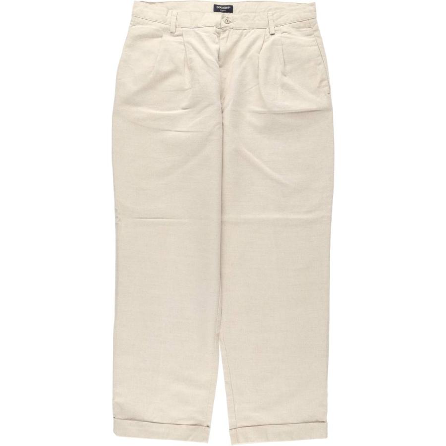 古着 ドッカーズ DOCKERS Khakis ツータック コットン×リネンパンツ