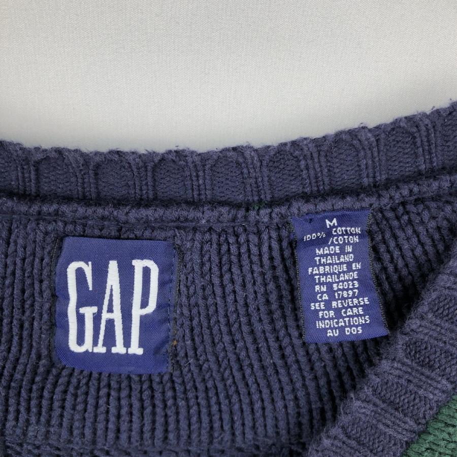 【80s後期-90s】OLD GAP オールドギャップ 表記M セーター GAP（ギャップ） 古着 90年代 オールドギャップ ケーブル編み Vネック