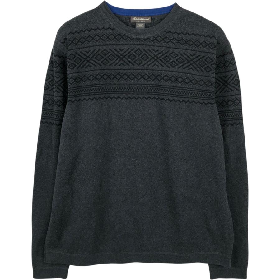 古着 エディーバウアー Eddie Bauer ネイティブ柄 コットンニットセーター イギリス製 メンズL相当/eaa651549 Eddie Bauer（エディーバウアー） 古着 ネイティブ柄 コットンニット