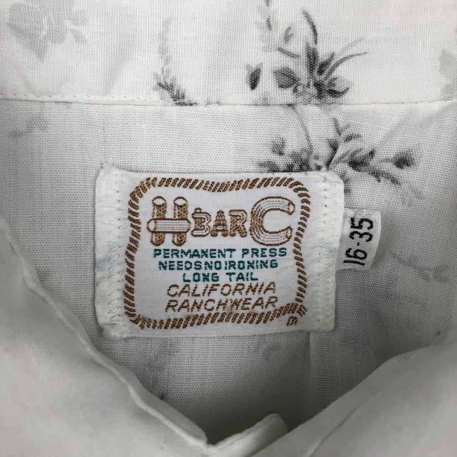 古着 70年代 エイチバーシー H BAR C 花柄 長袖 ウエスタンシャツ