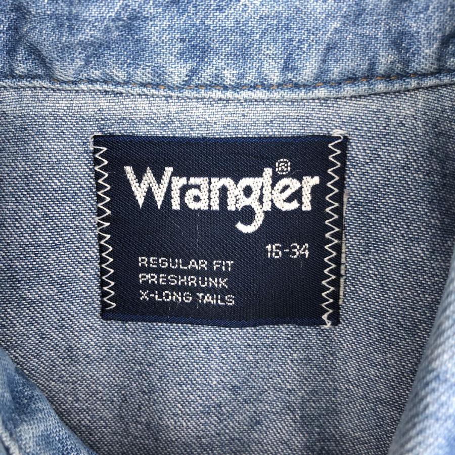 Wrangler（ラングラー） 古着 80~90年代 長袖 デニムウエスタンシャツ
