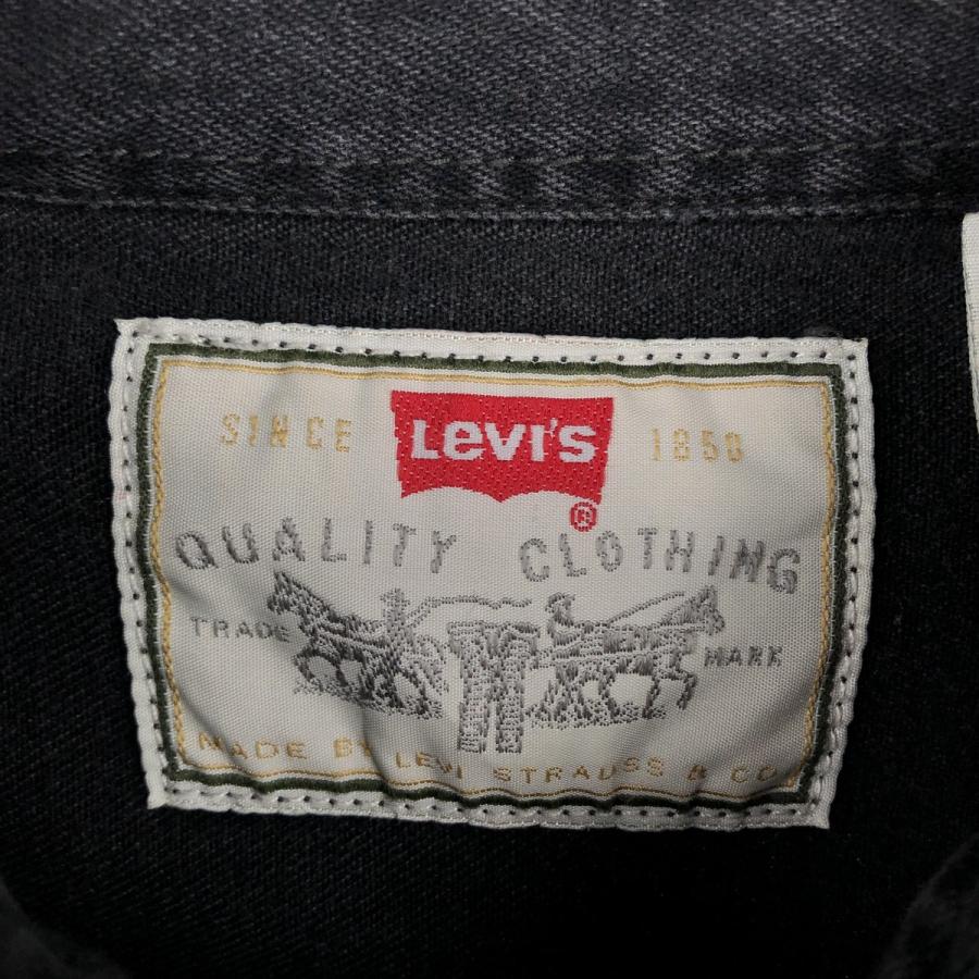 古着 リーバイス Levi's 長袖 ブラックデニムシャツ メンズL相当/eaa652069 Levi's（リーバイス） 古着 長袖 ブラックデニムシャツ メンズL相当
