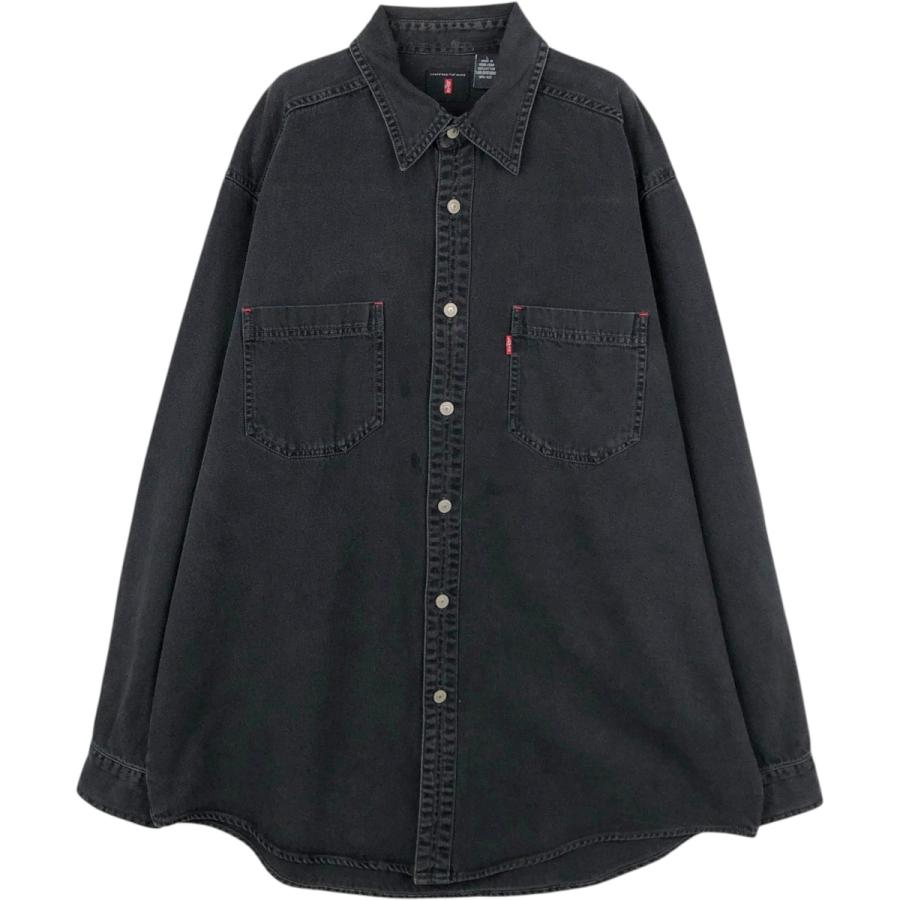 古着 リーバイス Levi's RED TAB 長袖 ブラックデニムシャツ メンズL相当/eaa652070 Levi's（リーバイス） 古着 Levi's RED TAB 長袖 ブラックデニムシャツ