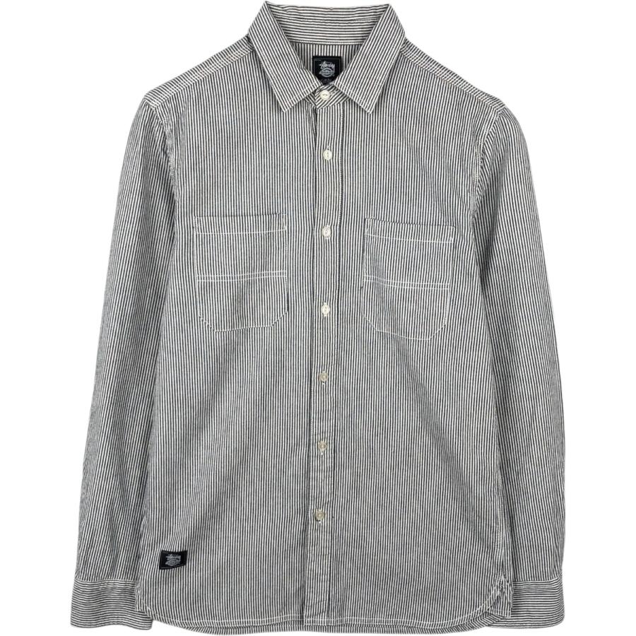 古着 ステューシー STUSSY Dickies 長袖 コットンストライプシャツ メンズS相当/eaa652157 STUSSY（ステューシー） 古着 STUSSY Dickies 長袖 コットンストライプ