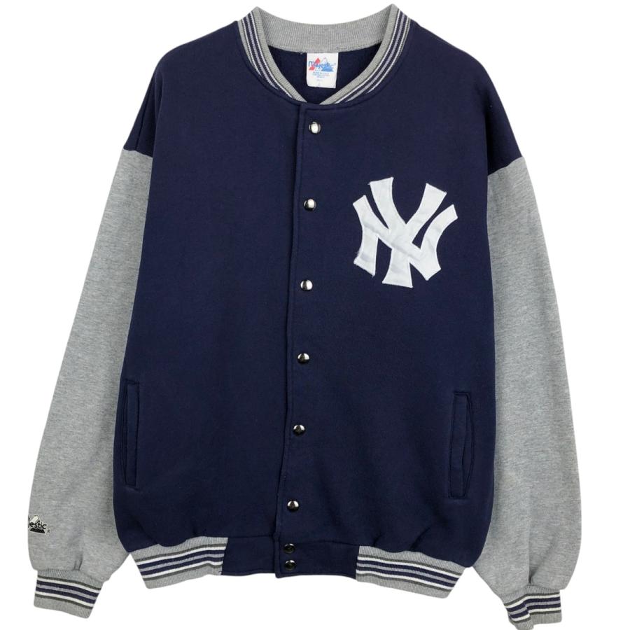 古着 90年代 Majestic MLB NEW YORK YANKEES ニューヨークヤンキース スタジャン アワードジャケット バーシティジャケット USA製 メンズL相当 ヴィンテージ/eaa652371 古着 90年代 Majestic MLB ニューヨークヤンキース スタジャン