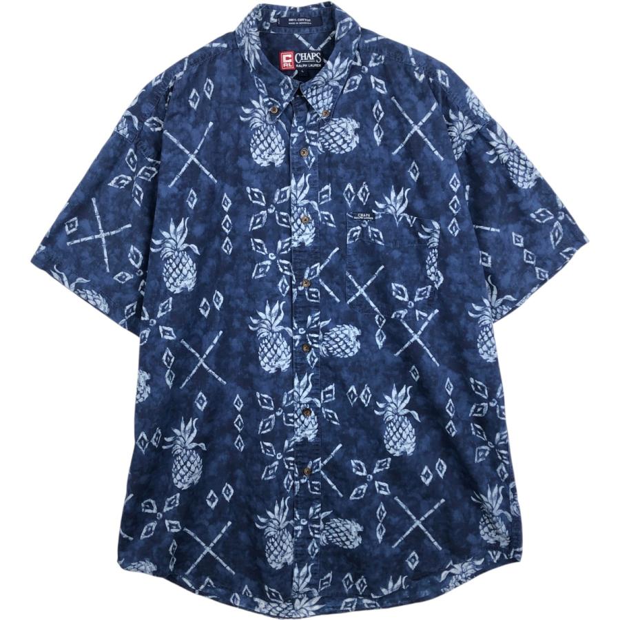 古着 ラルフローレン Ralph Lauren CHAPS チャップス 総柄 ボタンダウン ハワイアンアロハシャツ メンズL相当/eaa652898 古着 ラルフローレン Ralph Lauren CHAPS チャップス 総柄 ボタン