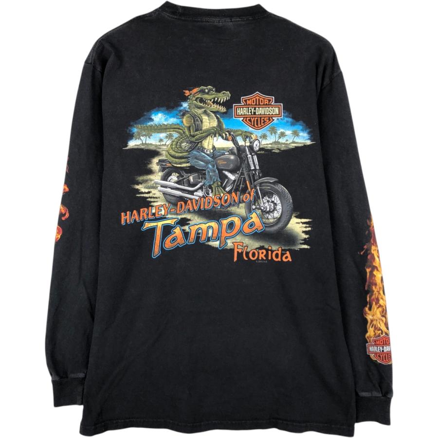 古着 ハーレーダビッドソン Harley-Davidson ファイヤーパターン ワニ