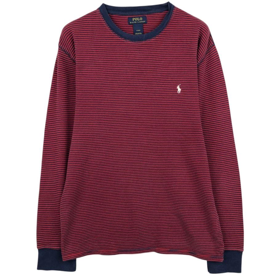 POLO RALPH LAUREN - 美品 Polo by Ralph Lauren ポロ バイ ラルフローレン ボーダー カシミヤ混 ニット セーター カットソー 長袖 ロゴ サイズL レディース 古着 中古 USED 古着 ラルフローレン Ralph Lauren POLO RALPH LAUREN ボーダー柄