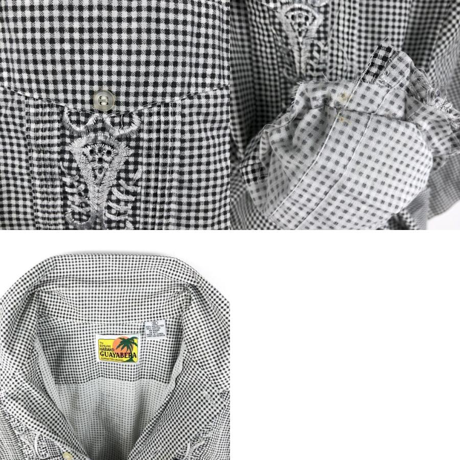 古着 THE GENUINE HABAND GUAYABERA チェック柄 半袖 オープンカラー