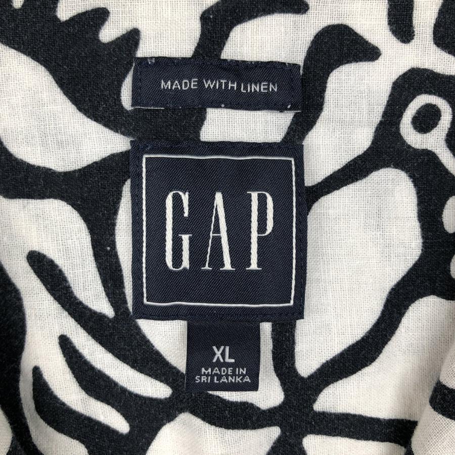 GAP（ギャップ） 古着 GAP MADE WITH LINEN 総柄 半袖 オープンカラー