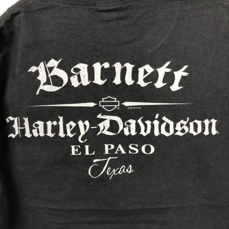 極美品【Harley-Davidson】半袖 シャツ 髑髏 スカル ブラック L 古着 ハーレーダビッドソン Harley-Davidson ドクロ柄 スカル柄 スカル
