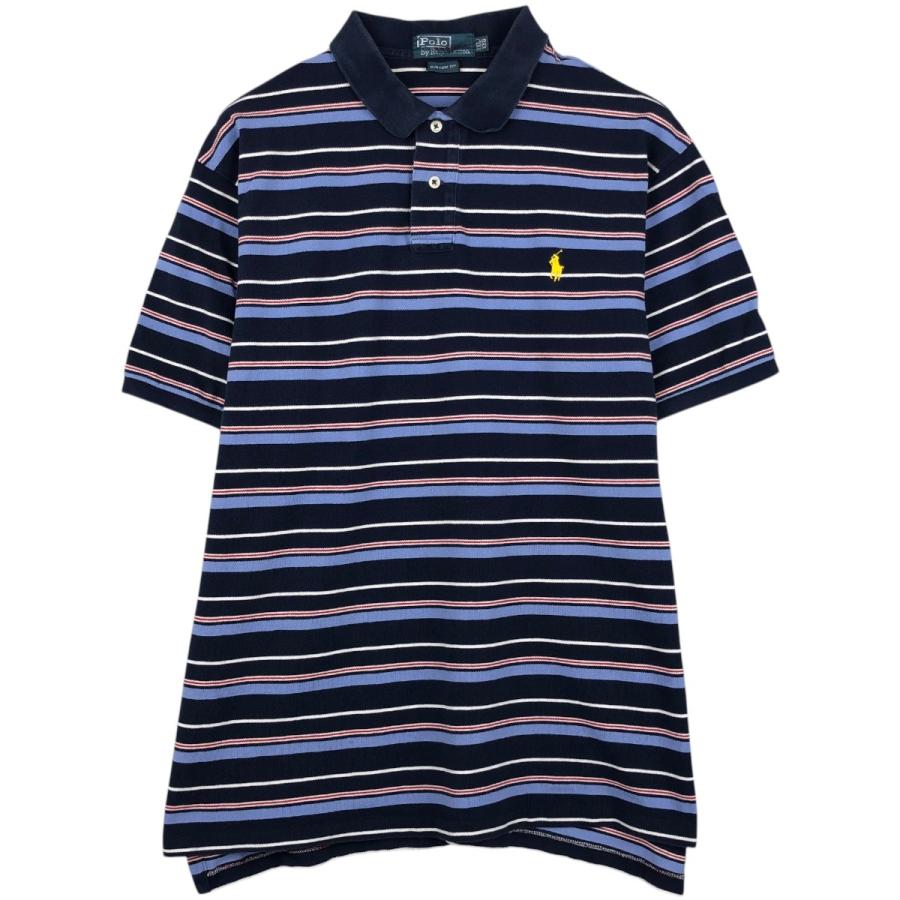 古着 ラルフローレン Ralph Lauren POLO by CUSTOM FIT マルチボーダー