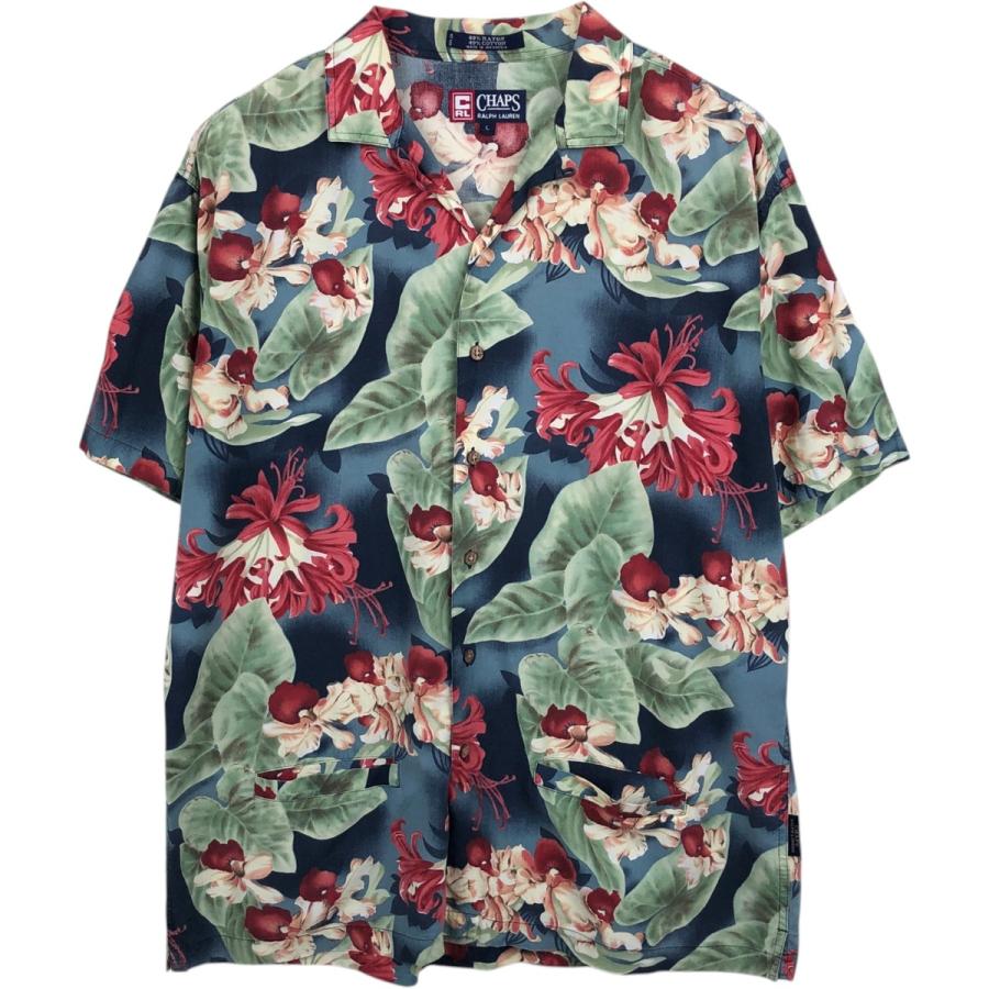 古着 ラルフローレン Ralph Lauren CHAPS チャップス 総柄 花柄 レーヨン ハワイアンアロハシャツ ボックスシャツ メンズL相当/eaa658549 古着 ラルフローレン Ralph Lauren CHAPS チャップス 総柄 花柄