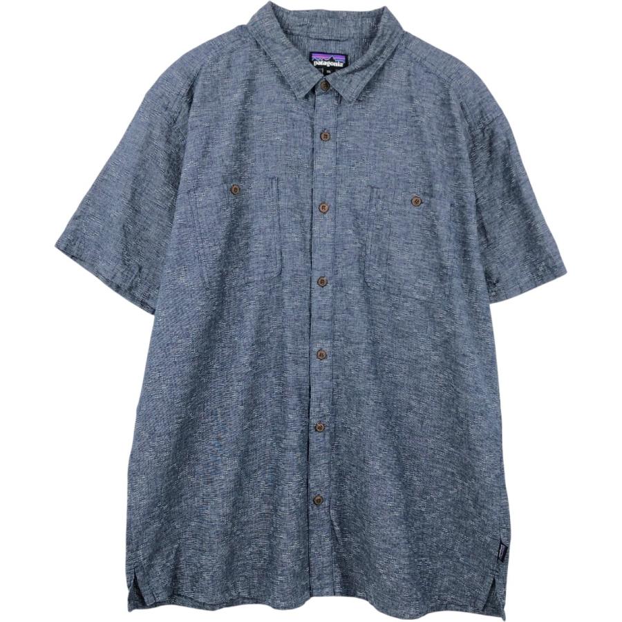 古着 パタゴニア Patagonia バックステップシャツ 53139SP21 総柄 半袖 コットン×ヘンプシャツ ボックスシャツ メンズXXL相当/eaa659110 patagonia（パタゴニア） 古着 バックステップシャツ 53139SP21 総柄