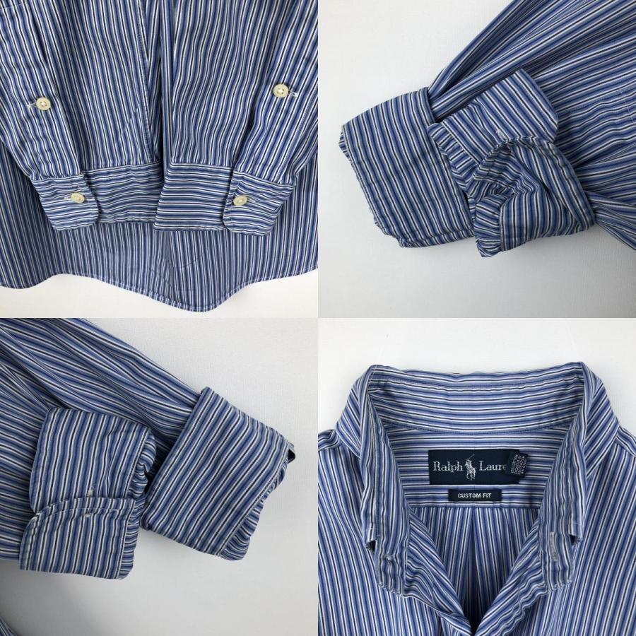 古着 ラルフローレン Ralph Lauren CUSTOM FIT マルチストライプ 長袖 