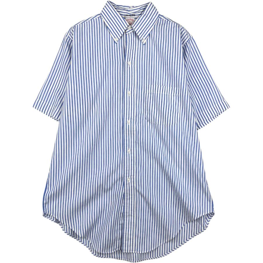 古着 80~90年代 ブルックスブラザーズ Brooks Brothers MAKERS 6ボタン 半袖 ボタンダウン ストライプシャツ USA製 メンズL相当 ヴィンテージ/eaa660599 BROOKS BROTHERS（ブルックスブラザーズ） 古着 80~90年代 MAKERS 6