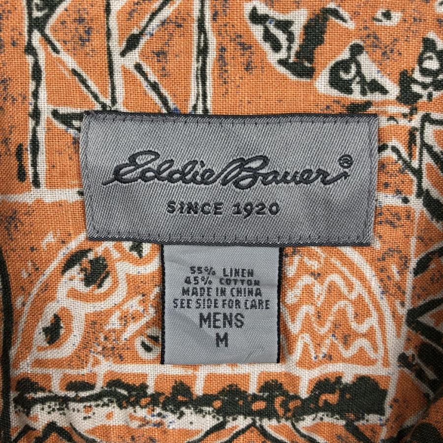 Eddie Bauer（エディーバウアー） 古着 総柄 半袖 コットン×リネン
