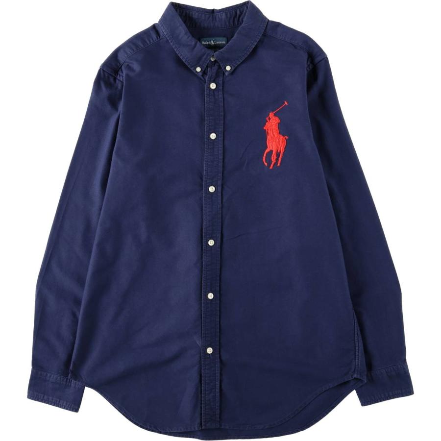 古着 ラルフローレン Ralph Lauren ビッグポニー 長袖 ボタンダウン 