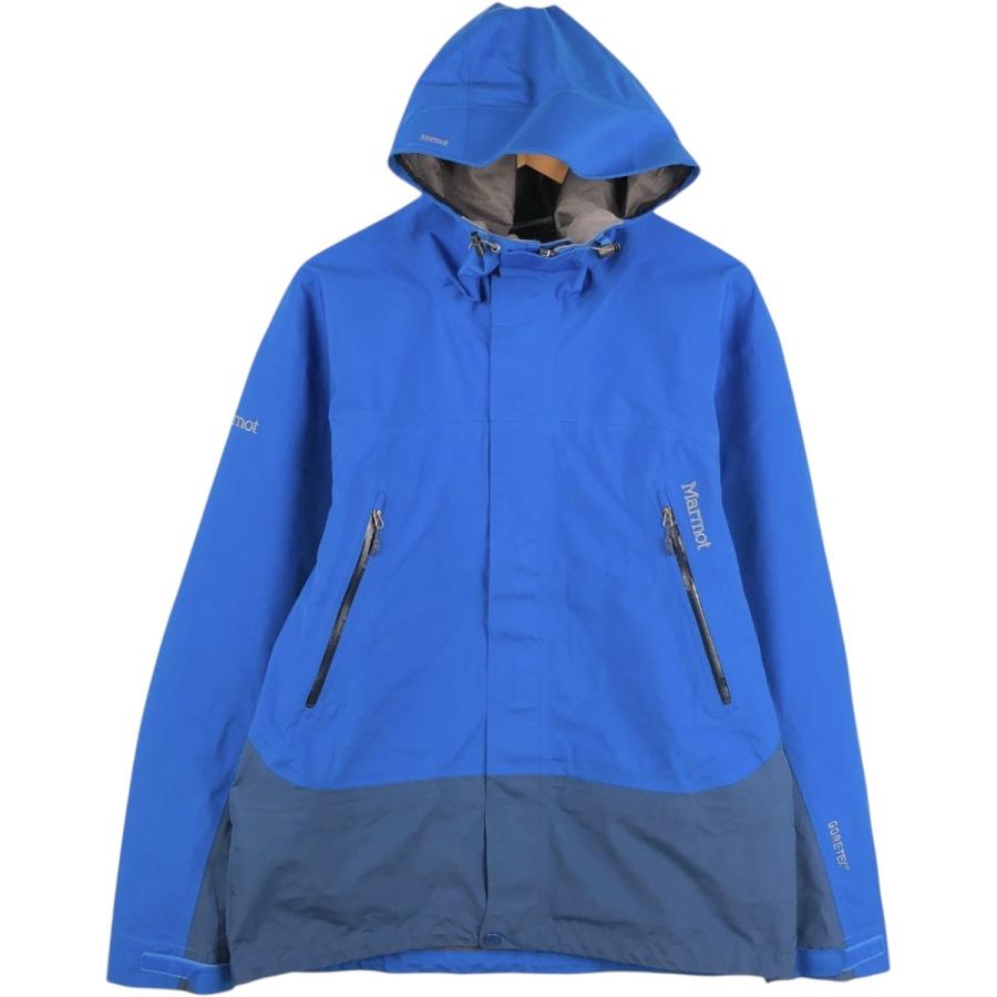 マーモット GORE-TEX マウンテンパーカー ブルー メンズ 防水　2WAY 古着 マーモット Marmot GORE-TEX ゴアテックス ツートン マウンテン