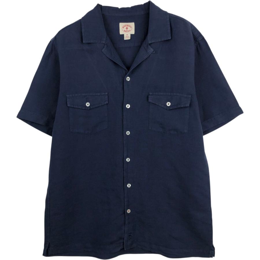 古着 ブルックスブラザーズ Brooks Brothers Red Fleece 半袖 オープンカラー リネンシャツ メンズM相当 /eaa668171