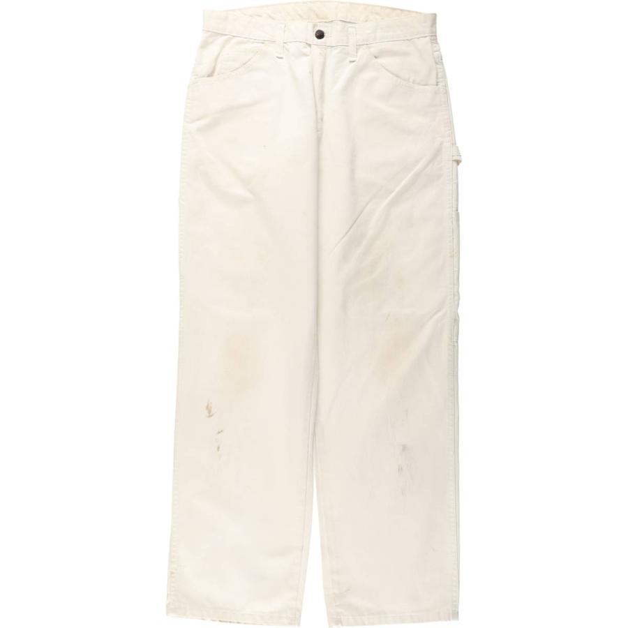 Dickies ペインターパンツ ホワイト W31 L32 ワイド 雰囲気 古着 Dickies（ディッキーズ） 古着 ペインターパンツ メンズw33相当
