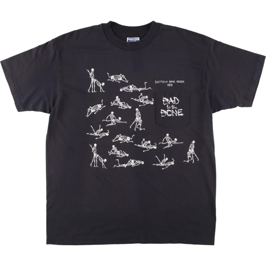 Hanes 古着 90年代 エロT プリントTシャツ スカル柄 四十八手 USA製 