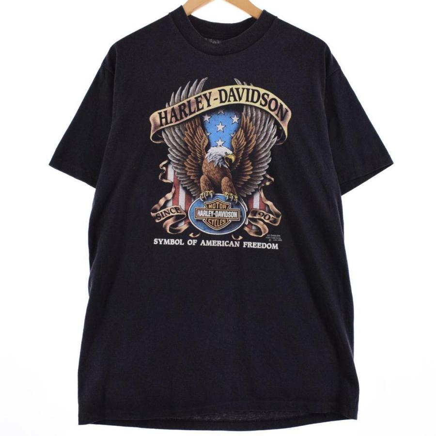 ハーレーダビッドソン 3dエンブレム 90sヴィンテージTシャツ - Tシャツ
