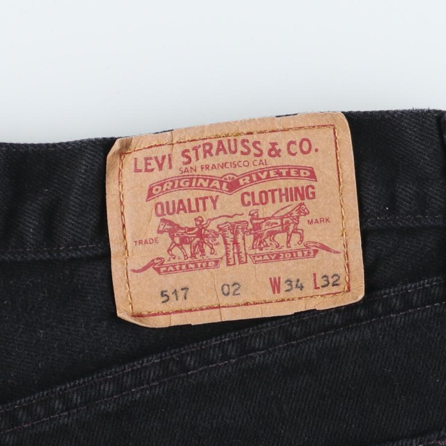 ミントコンディション 90年代 リーバイス Levi's 517 ブラックデニム フレアカットジーンズ デニムパンツ メンズw33 /evb002081｜jamtrading1｜04