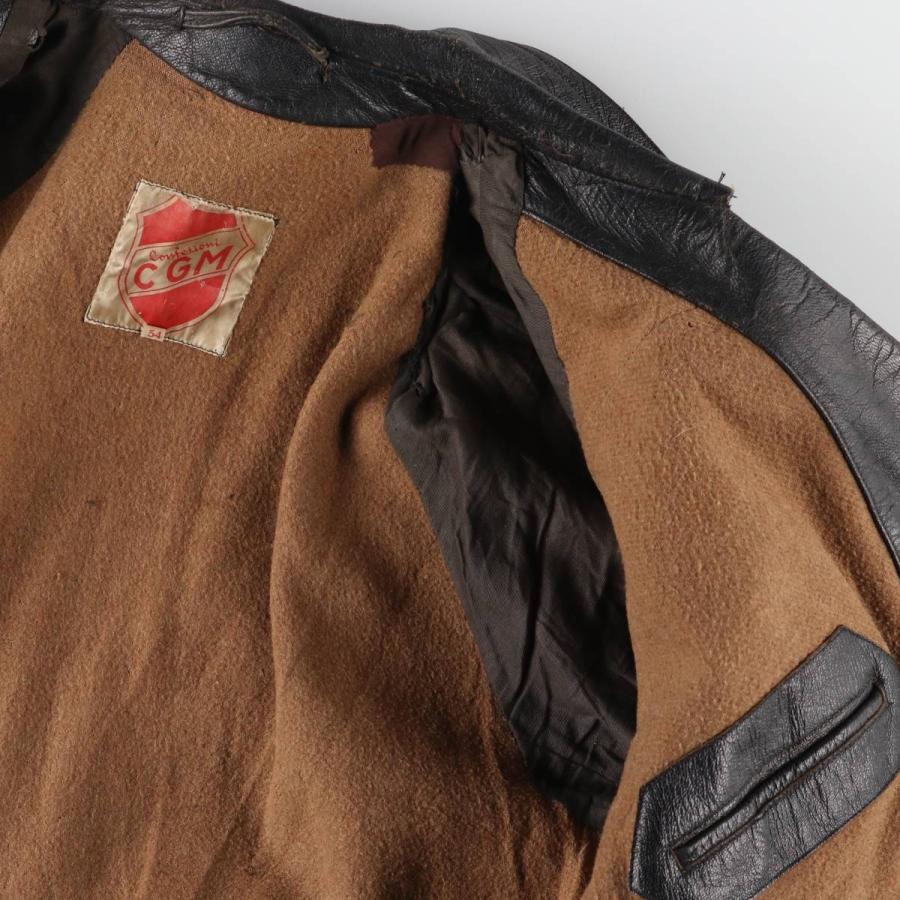 古着 50年代 CGM ダブルブレスト レザーカーコート メンズL相当