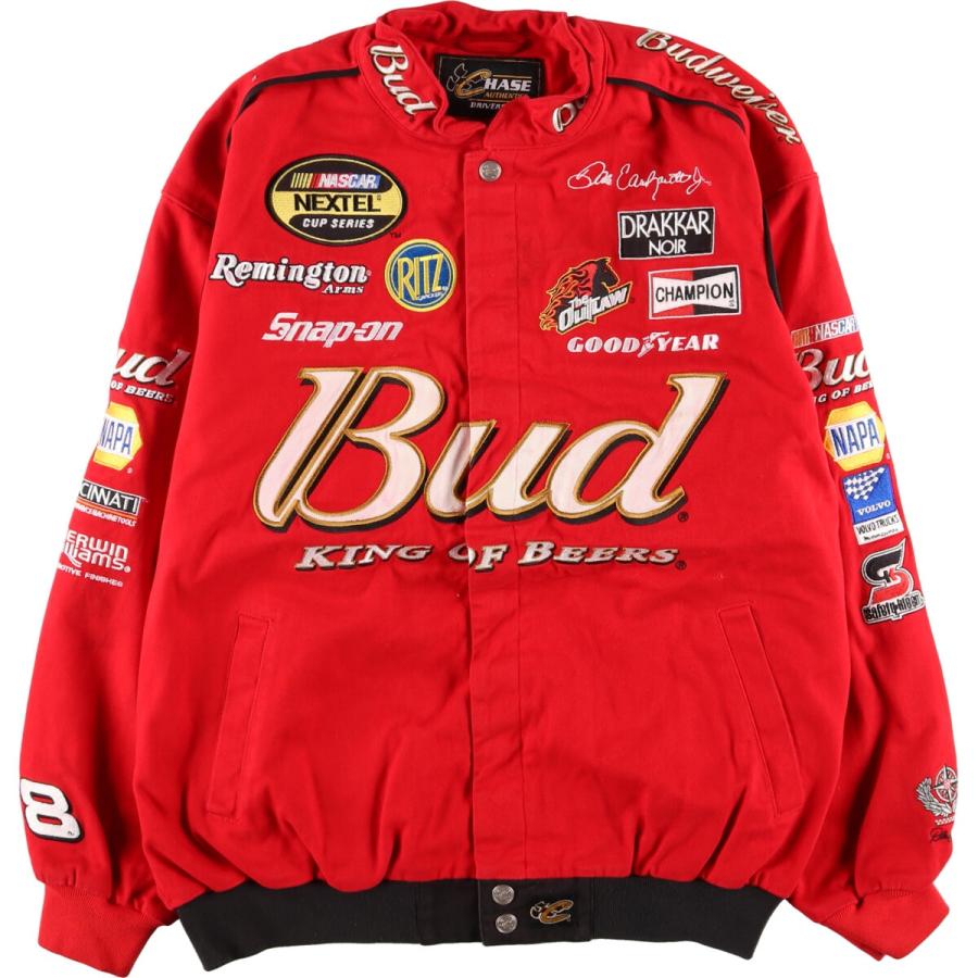 CHASE AUTHENTICS BUD バドワイザー メンズジャケット CHASE AUTHENTICS × Budweiser レーシングジャケット 刺繍