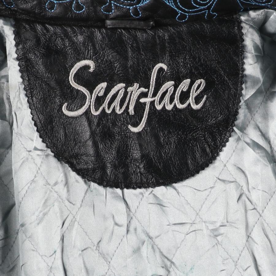 古着 ビッグサイズ 90~00年代 スカーフェイス SCARFACE 総柄 レザー