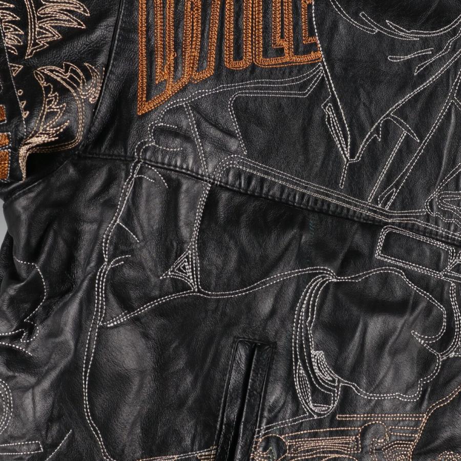 古着 ビッグサイズ 90~00年代 スカーフェイス SCARFACE 総柄 レザー