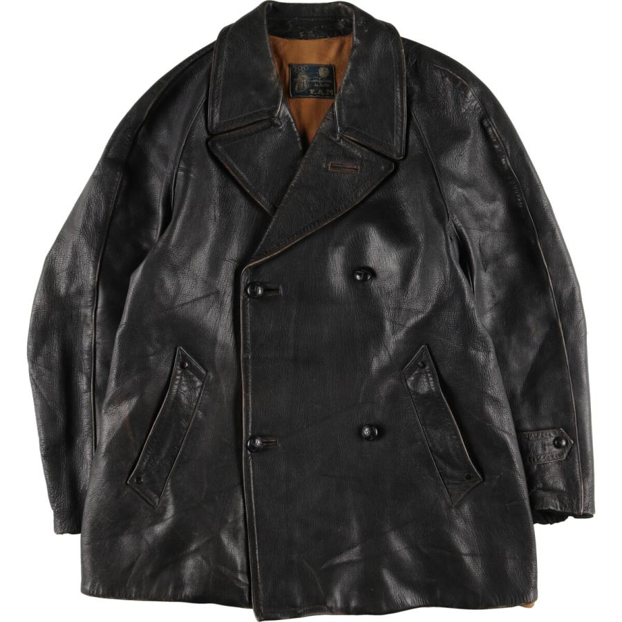 古着 50年代 F.A.M. モーターサイクルジャケット レザーカーコート  