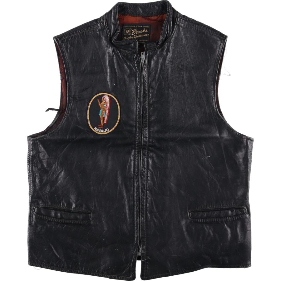 60s レザーベスト ヴィンテージ ジップ タロン Brooks Leather 60s レザーベスト ヴィンテージ ジップ タロン Brooks Leather 60s