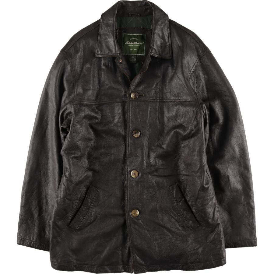 Eddie Bauer 古着 エディーバウアー レザーカーコート メンズXL Eddie Bauer 古着 エディーバウアー レザーカーコート メンズXL