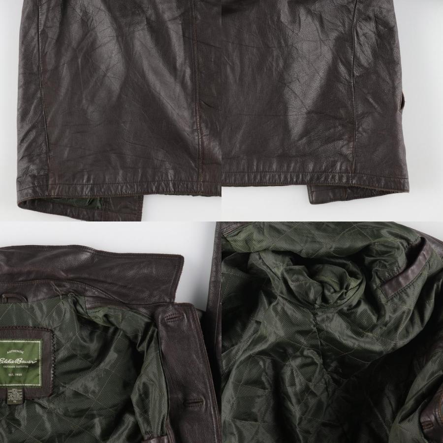 Eddie Bauer 古着 エディーバウアー レザーカーコート メンズXL Eddie Bauer 古着 エディーバウアー レザーカーコート メンズXL