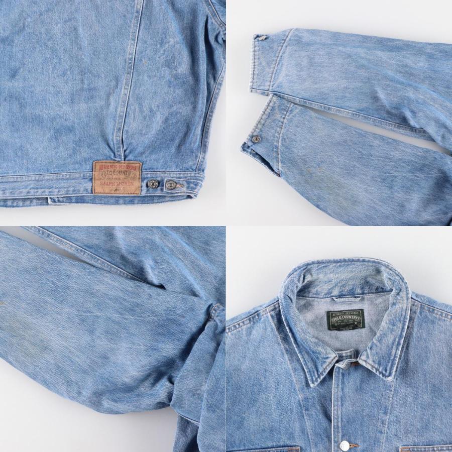 90's POLO COUNTRY デニムブルゾン usa製 デニムジャケット 90's POLO COUNTRY ガチャポケ デニムジャケット 表記(L) USA製