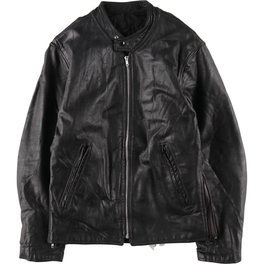 古着 70年代 シングルライダースジャケット メンズM相当 フルジップ  