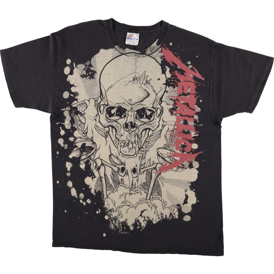 ヘインズ　メタリカ　両面プリント　バンド　ミュージックブラック　Tシャツ2XL Metallica T shirt メタリカ 両面プリント バンドTシャツ 古着
