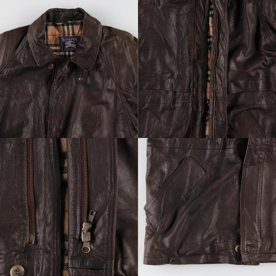 バーバリー　レザーコート BURBERRY 古着 80年代 バーバリー Burberry's レザーコート 英国