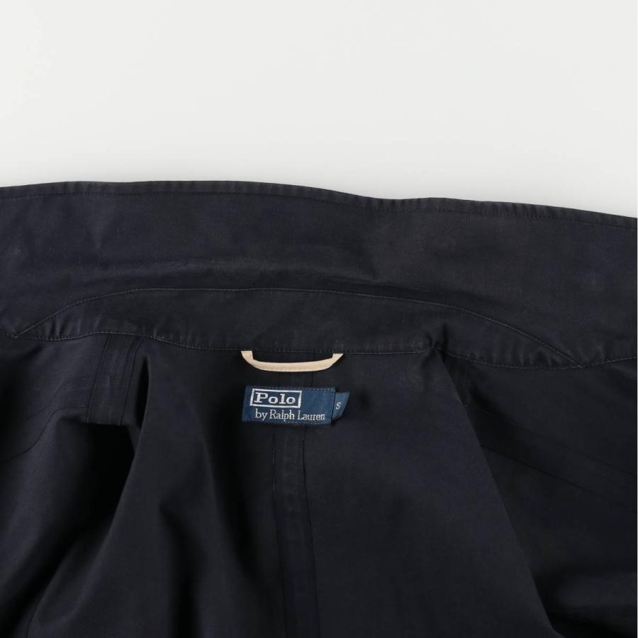 90s ラルフローレン ステンカラーコート ブラック Polo M 古着 90s POLO by Ralph Lauren ステンカラーコート/BZ214 - メルカリ