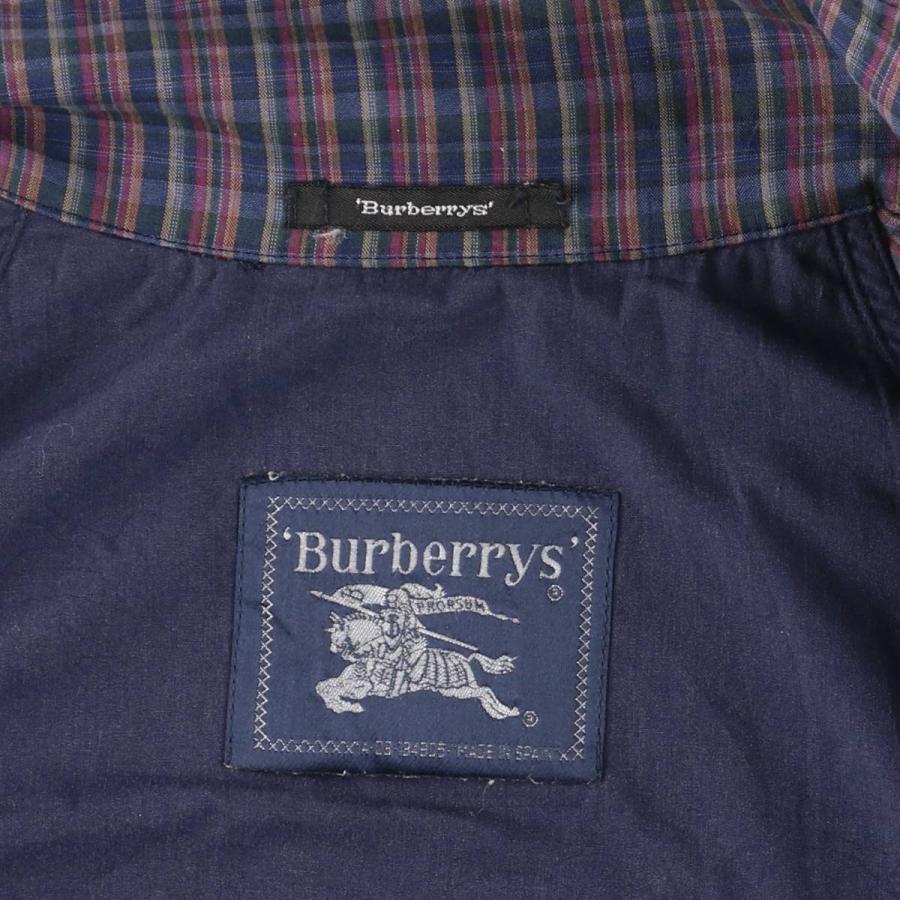 80s Burberrysハリントンジャケット短丈スイングトップノバチェック紺M BURBERRY（バーバリー） 古着 80年代 Burberry's チェック柄
