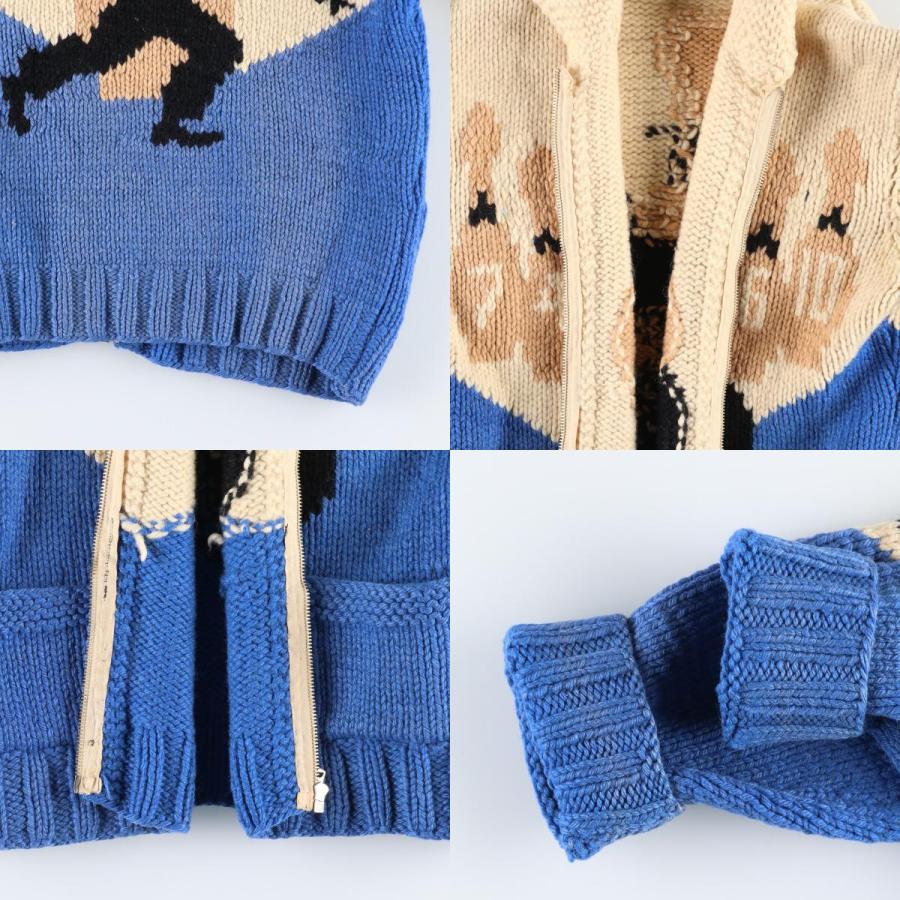 古着 60~70年代 UNKNOWN 総柄 ボーリング柄 カウチンセーター メンズM