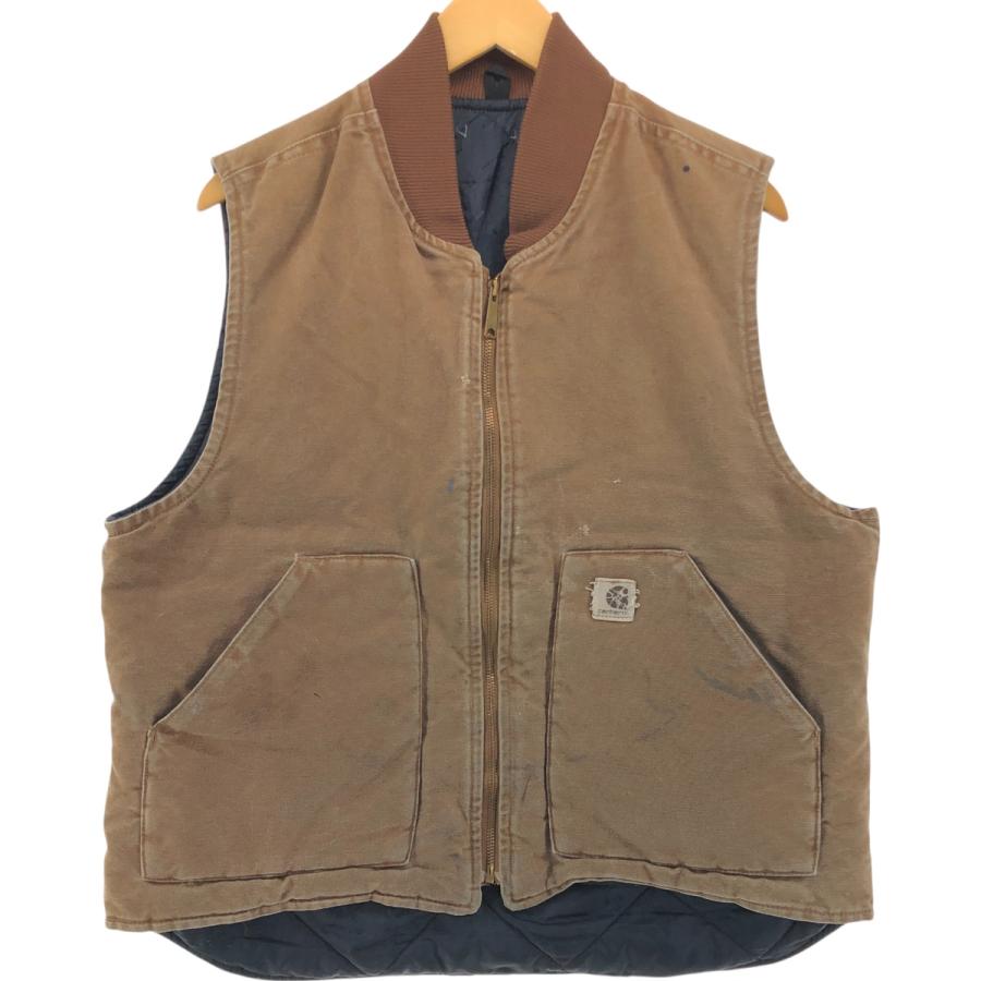 90s Carhartt カーハートダックベスト 90s Carhartt ダック地ベスト USA製 カーハート ブラック (S1428