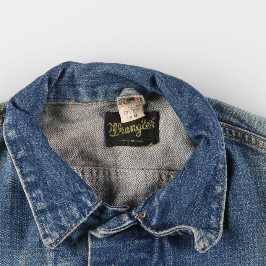 70's~ Wrangler デニムジャケット USA製 ノンウォッシュ ラングラー 70s USA製 ヴィンテージ 124MJ デニムジャケット 18