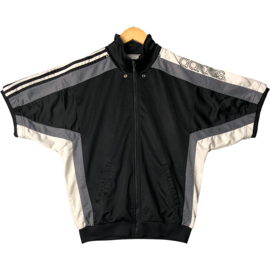 80's 90's adidas アディダス トラックジャケット 半袖 黒 adidas 古着 80~90年代 アディダス 半袖 ジャージ トラック