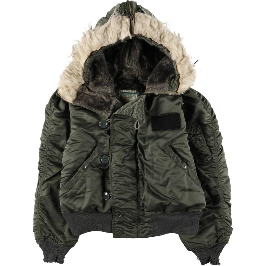 70s 米軍 実物 N2B ミリタリー フライトジャケット ブルゾン ミディアム 古着 70年代 米軍実品 N-2B 中綿入り ミリタリー フライトジャケット