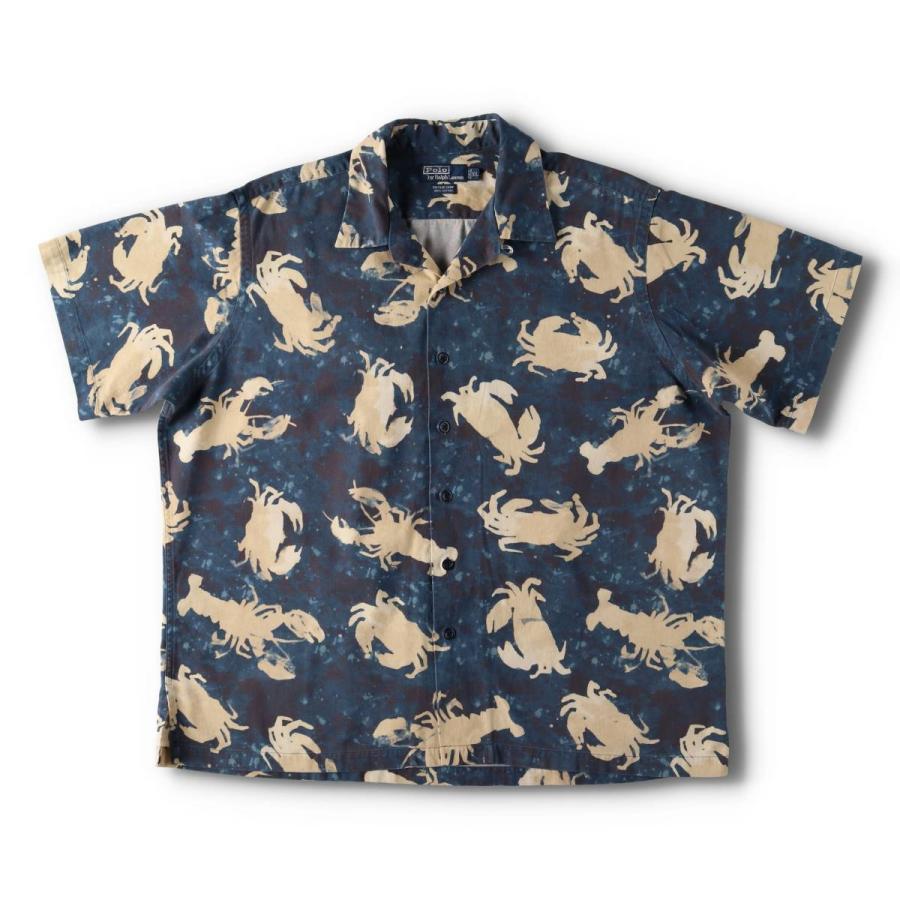 ポロラルフローレン VINTAGE CAMP XL ロブスター カニ 古着 90年代 ラルフローレン VINTAGE CAMP 総柄 ロブスター柄 カニ柄