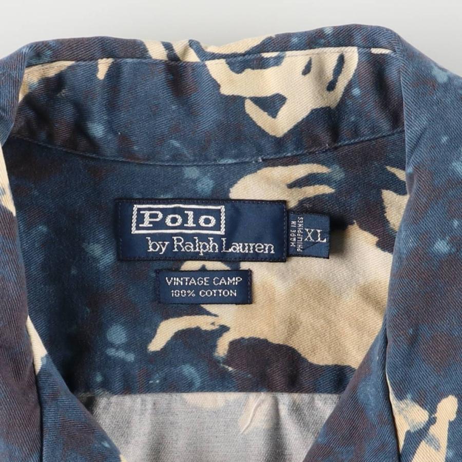 古着 90年代 ラルフローレン VINTAGE CAMP 総柄 ロブスター柄 カニ柄